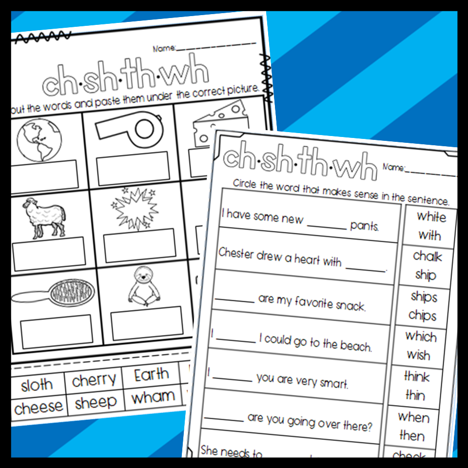 CH SH TH WH Digraphs Worksheets Sorts Cloze And More Made CH SH TH WH Digraphs Worksheets Sorts Cloze And More Made