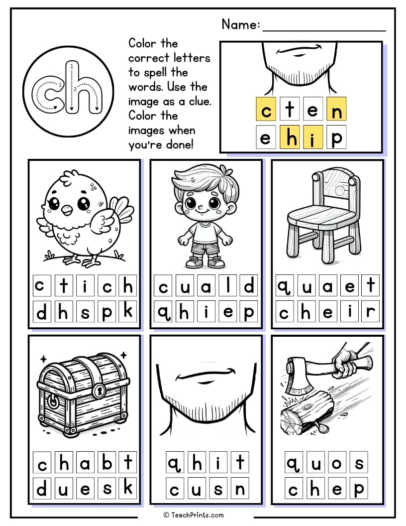 Free Printable Sh And Ch Worksheets