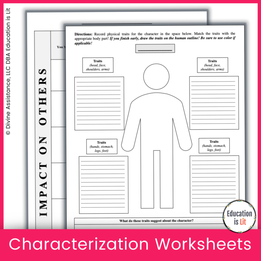 Character Analysis Worksheets Activities Bundle Education Is Lit