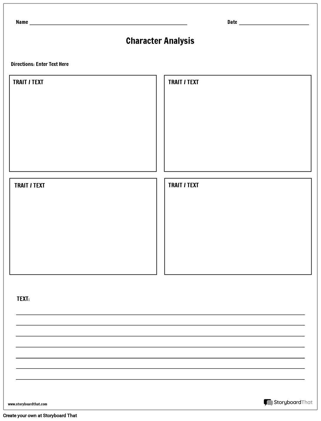 Character Analysis Worksheets By Storyboard That 2025 