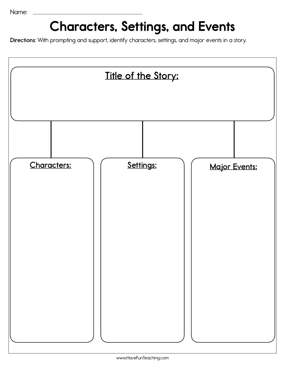 Characters Settings And Events Worksheet Have Fun Teaching