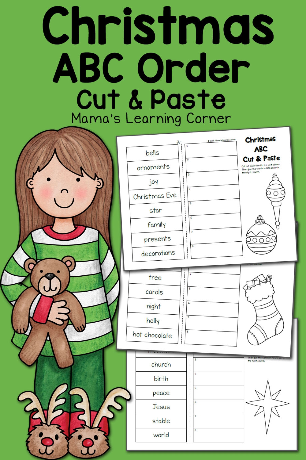 Christmas ABC Order Worksheets Cut And Paste Mamas Learning Corner Christmas ABC Order Worksheets Cut And Paste Mamas Learning Corner