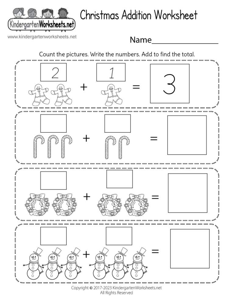 Christmas Addition Worksheet Free Printable Digital U0026 PDF