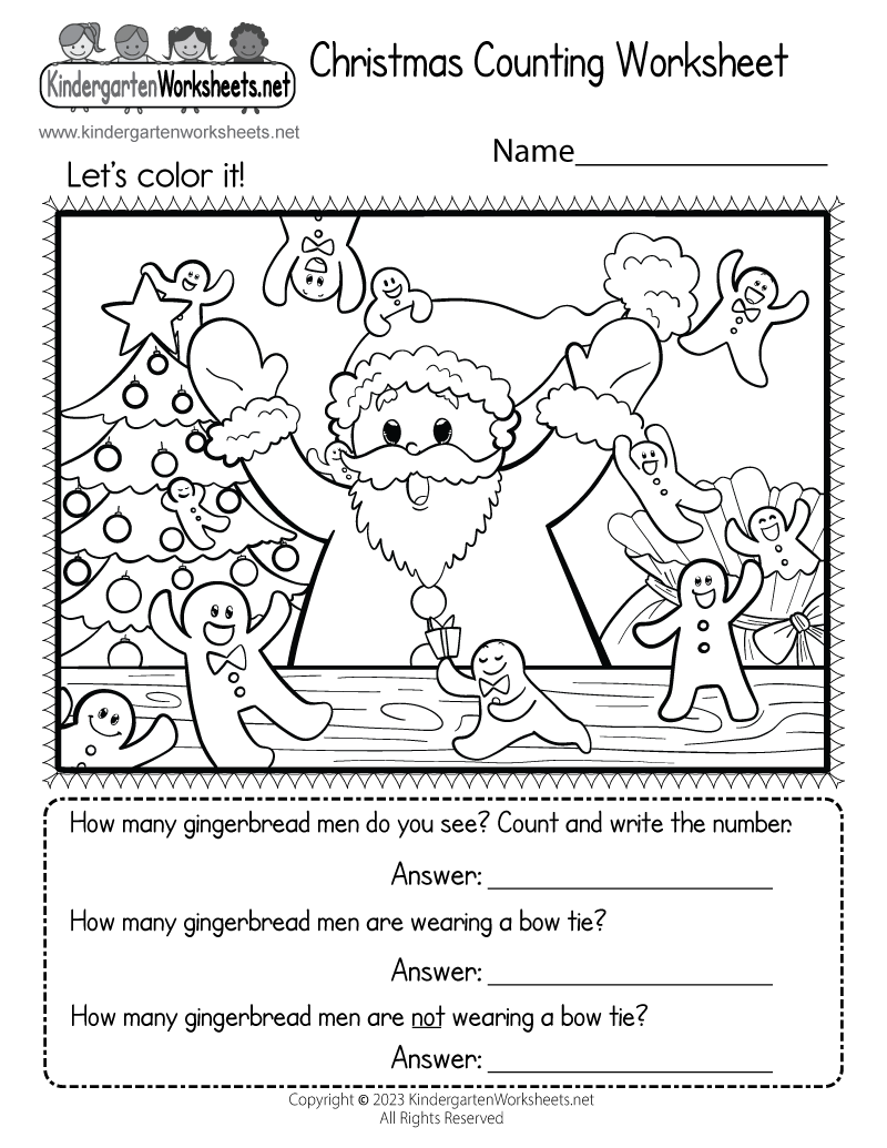 Free Printable Christmas Worksheet For Kids