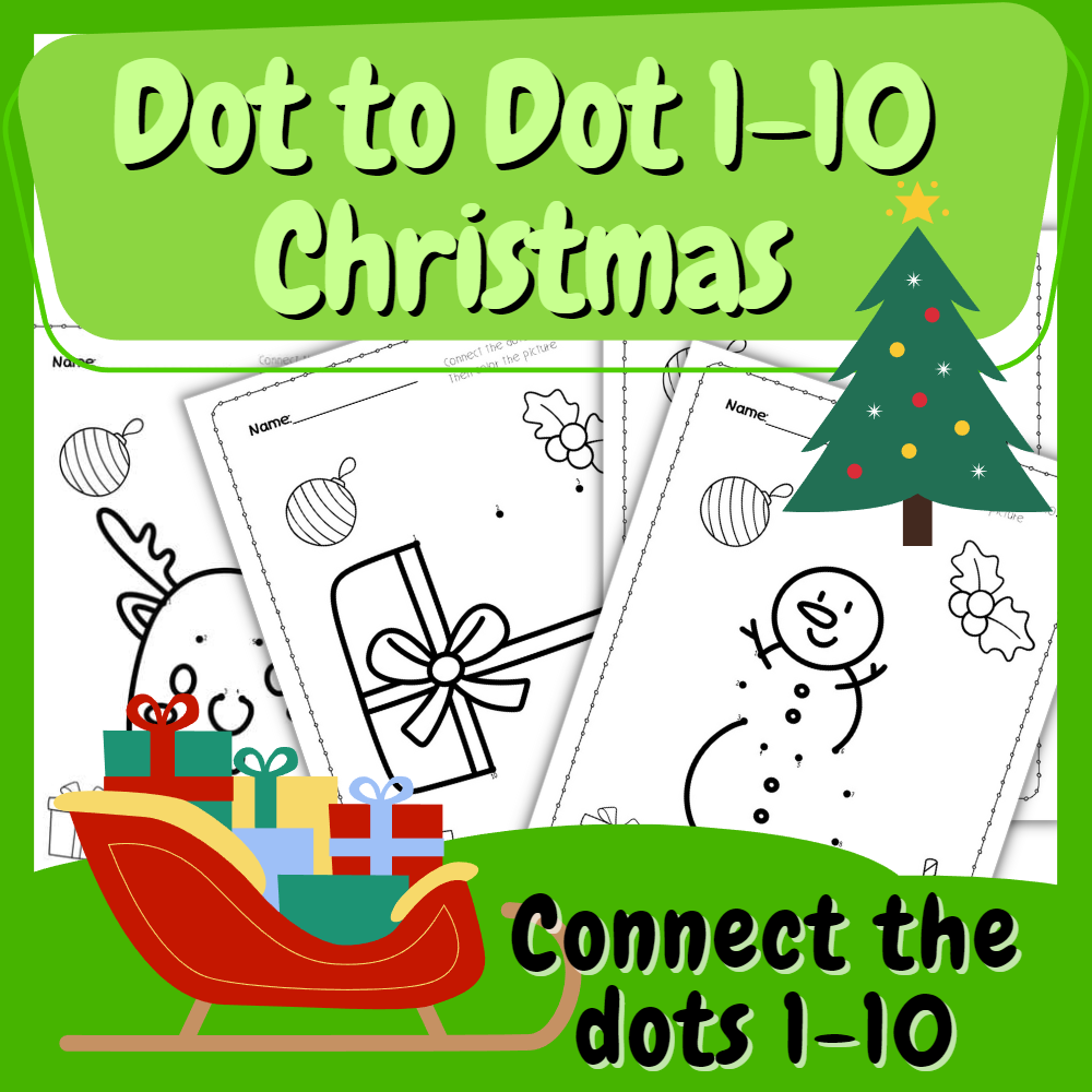 Christmas Dot To Dot Christmas Connect The Dots 1 10 Winter 
