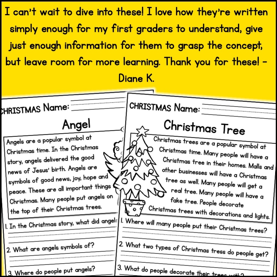 Christmas Reading Comprehension Worksheet Christmas Reading Comprehension Worksheet