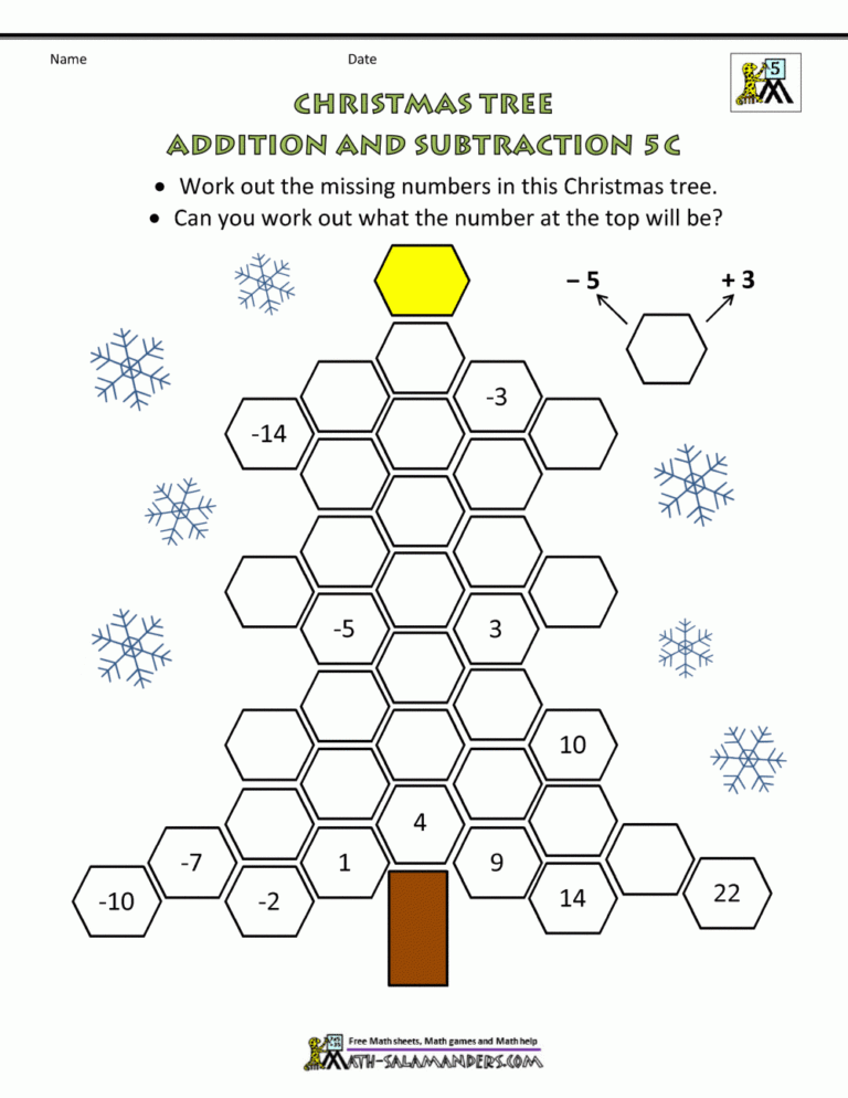 Christmas Math 5th Grade Worksheets