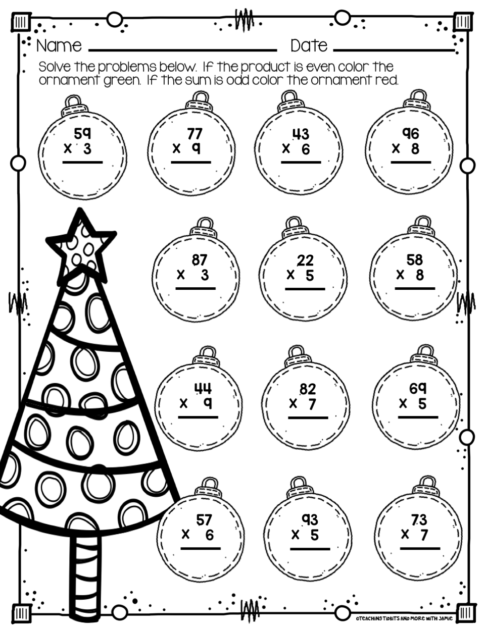Christmas Math Worksheets Grades 3 5 Teaching Tidbits And More Christmas Math Worksheets Grades 3 5 Teaching Tidbits And More