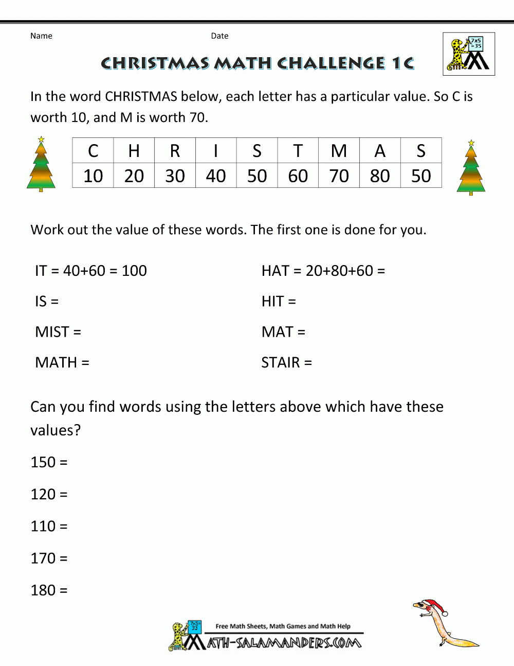 Christmas Math Worksheets Harder Christmas Math Worksheets Harder