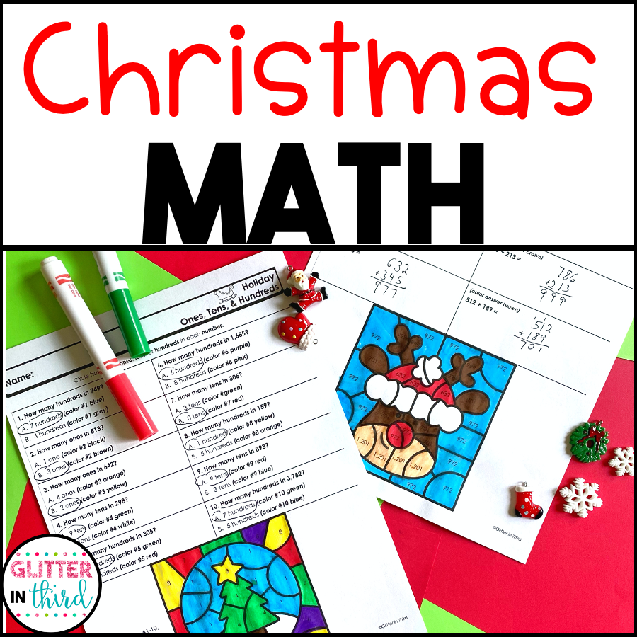 Christmas Math Worksheets No Prep Color By Number Glitter In Third Christmas Math Worksheets No Prep Color By Number Glitter In Third