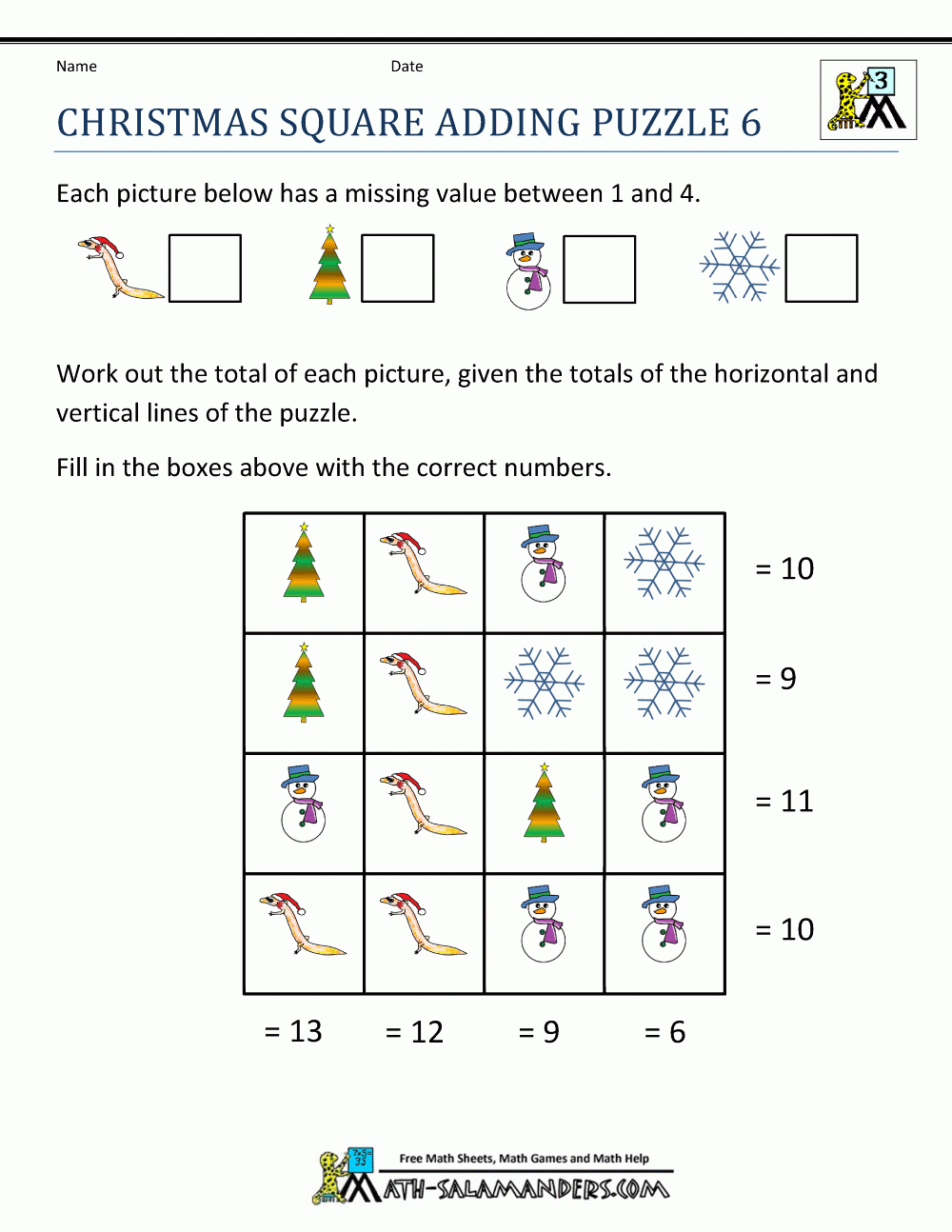 Free Christmas Math Worksheets Grade 6 Free Christmas Math Worksheets Grade 6