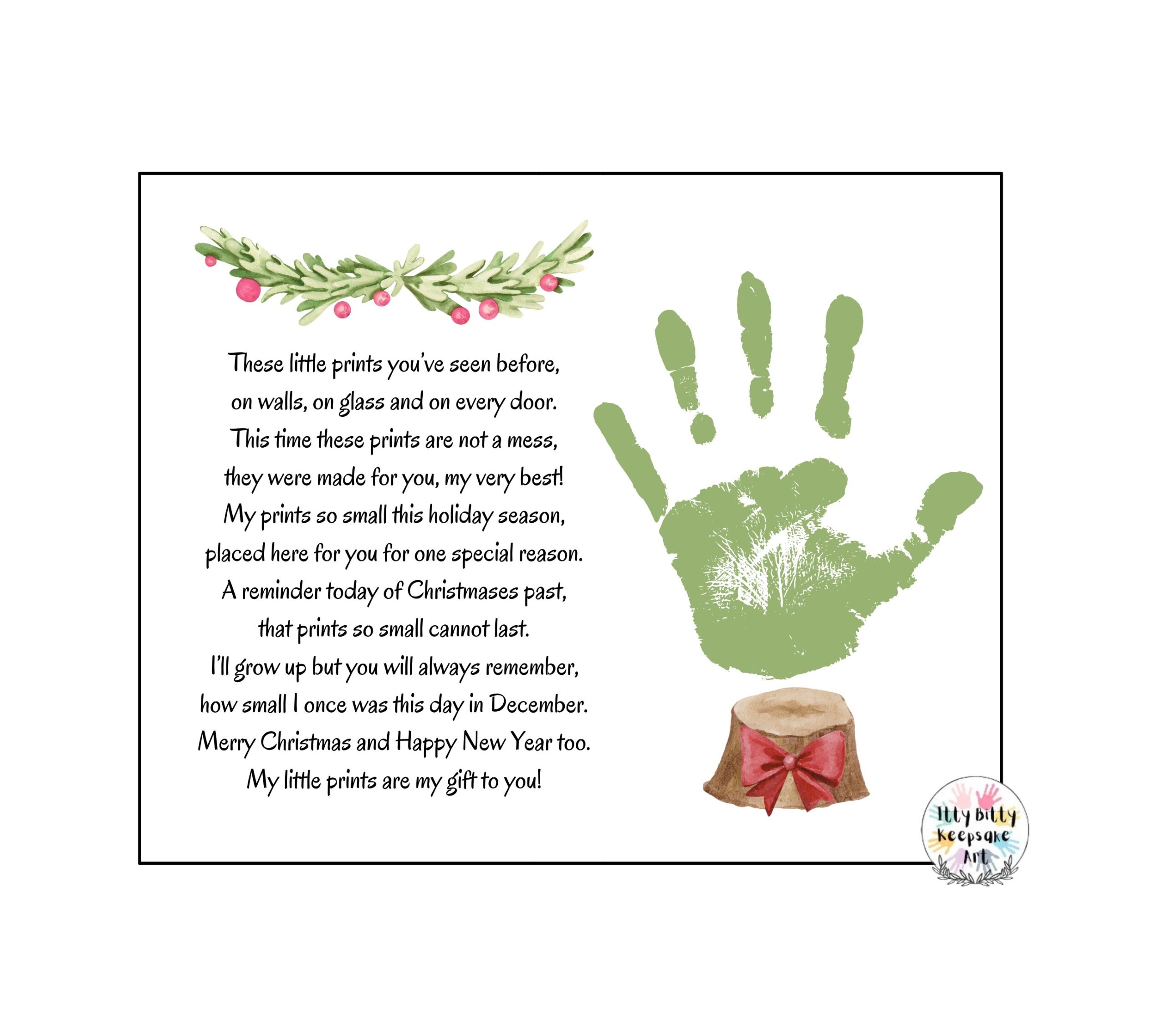 Christmas Poem Handprint Craft Art Printable Template Merry Christmas Winter Crafts Teacher Resources Kids Activities Snow Classful