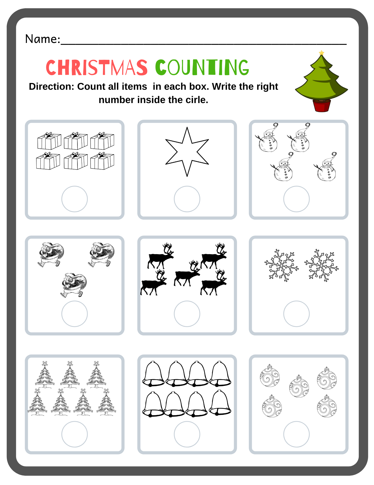 Printable Christmas Math Worksheets Kindergarten Printable Christmas Math Worksheets Kindergarten