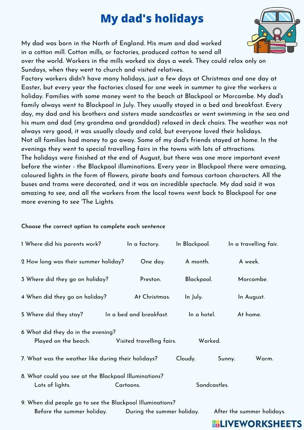 Christmas Reading Comprehension Worksheet Games4esl Worksheets Library