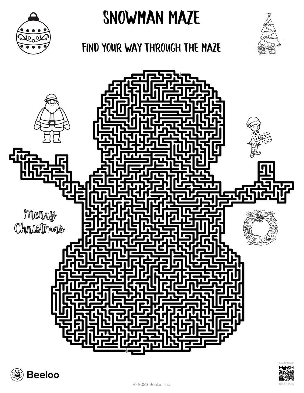 Christmas themed Mazes Beeloo Printable Crafts And Activities For Kids