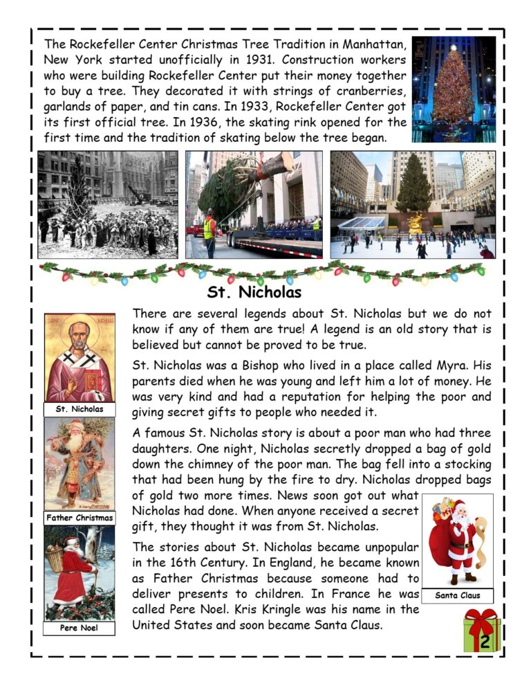 Christmas Traditions Reading Comprehension Passage Made By Teachers
