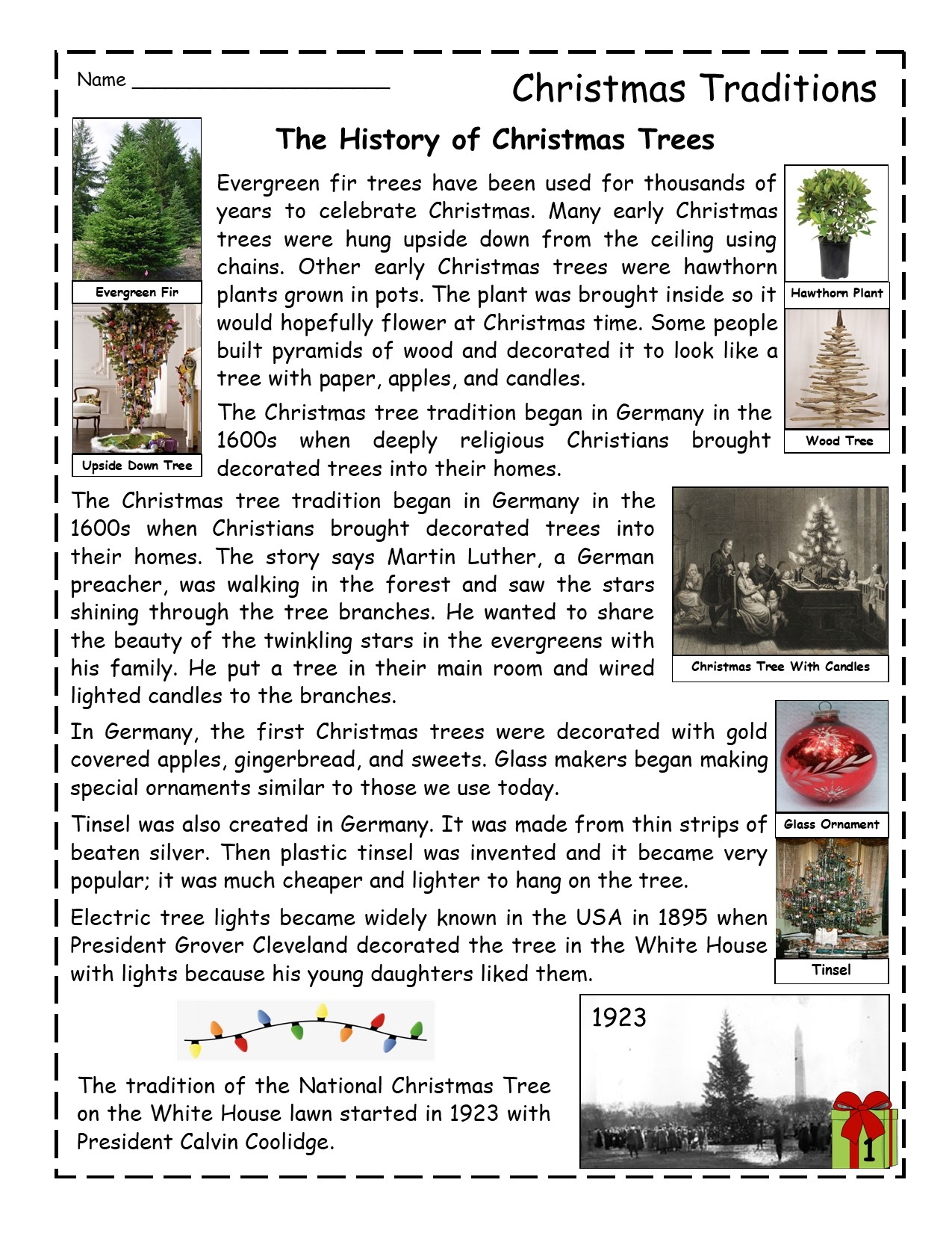 Christmas Traditions Reading Comprehension Passage Made By Teachers Christmas Traditions Reading Comprehension Passage Made By Teachers