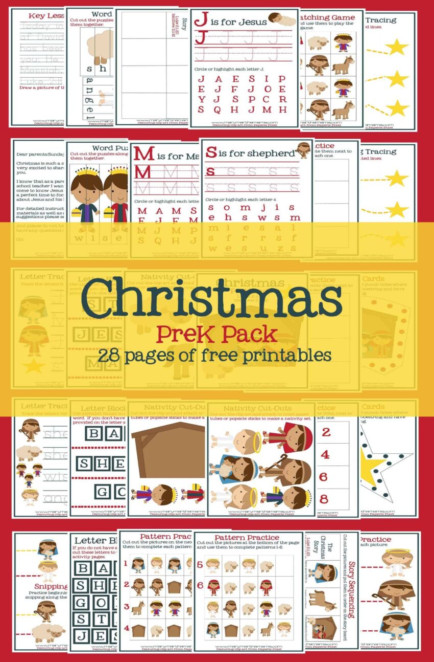 Christmas Worksheets For Preschoolers Jesus Birth Mary Martha