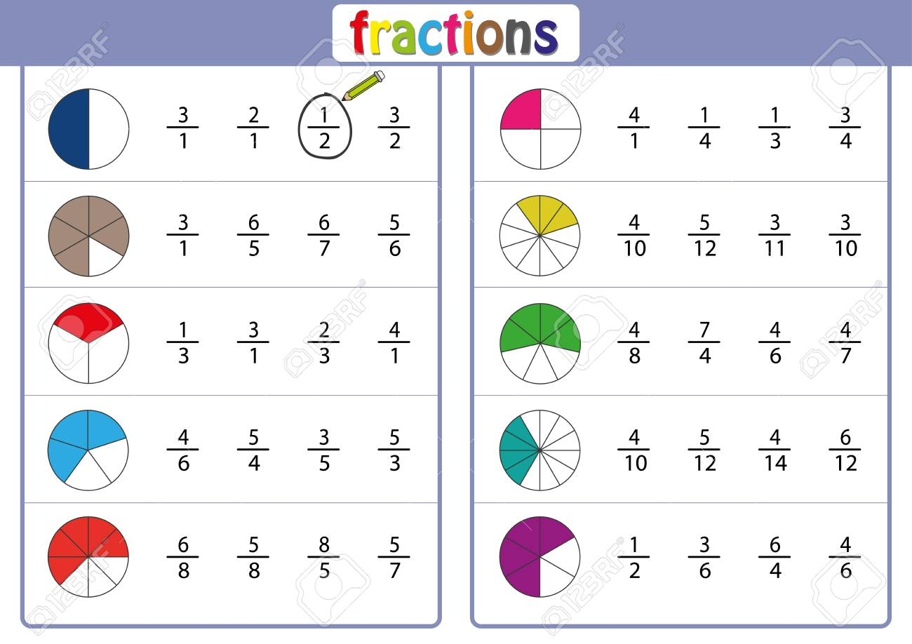 Fraction Math Worksheets For Kindergarten Fraction Math Worksheets For Kindergarten