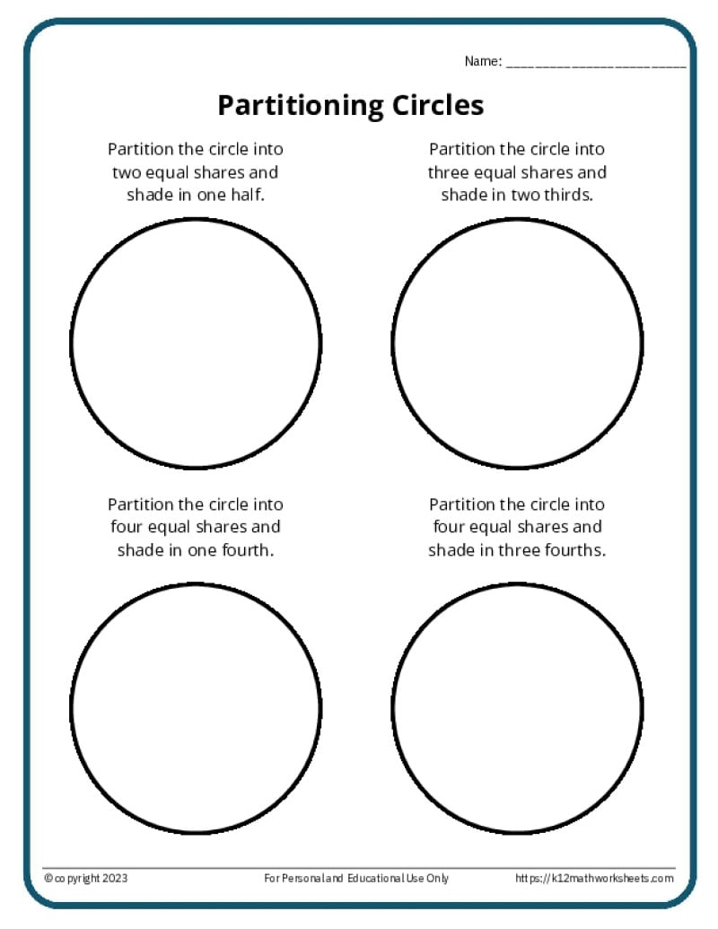 Circles Worksheets K12 Math Worksheets