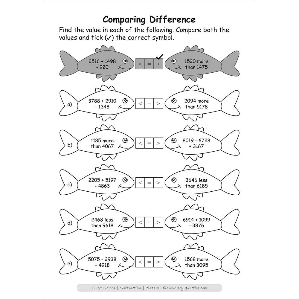 Class 3 Maths Subtraction Activity Based Worksheets Worksheets Library