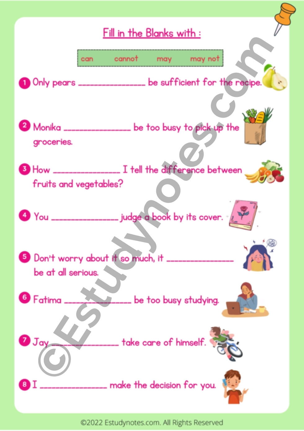 Free Printable Worksheets On Modals