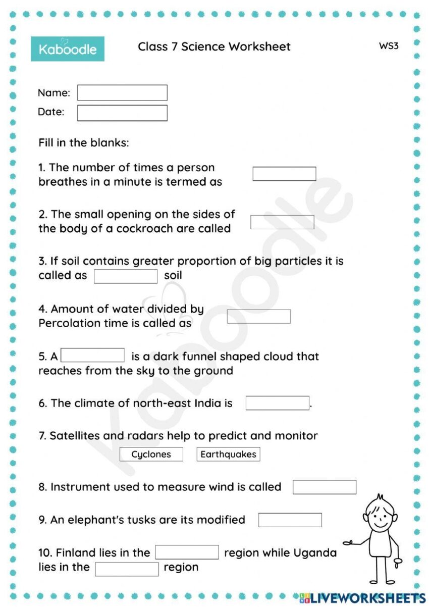 Class 7 Science Worksheet Mix 3 Worksheet Live Worksheets Worksheets Library