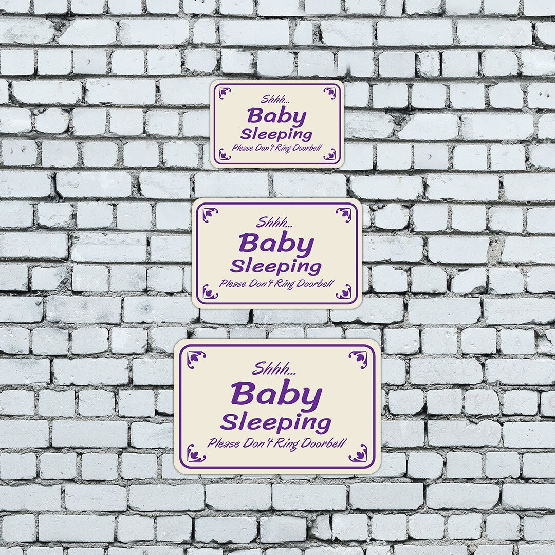 Classic Framed Plus Shhh Baby Sleeping Please Don t Ring Doorbell Sign EBay