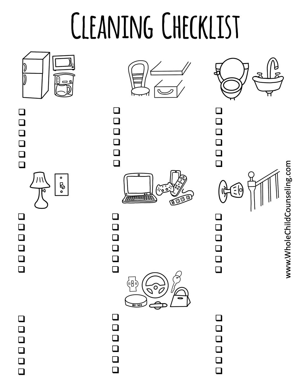 Cleaning Printable And Teaching Life Skills To Kids