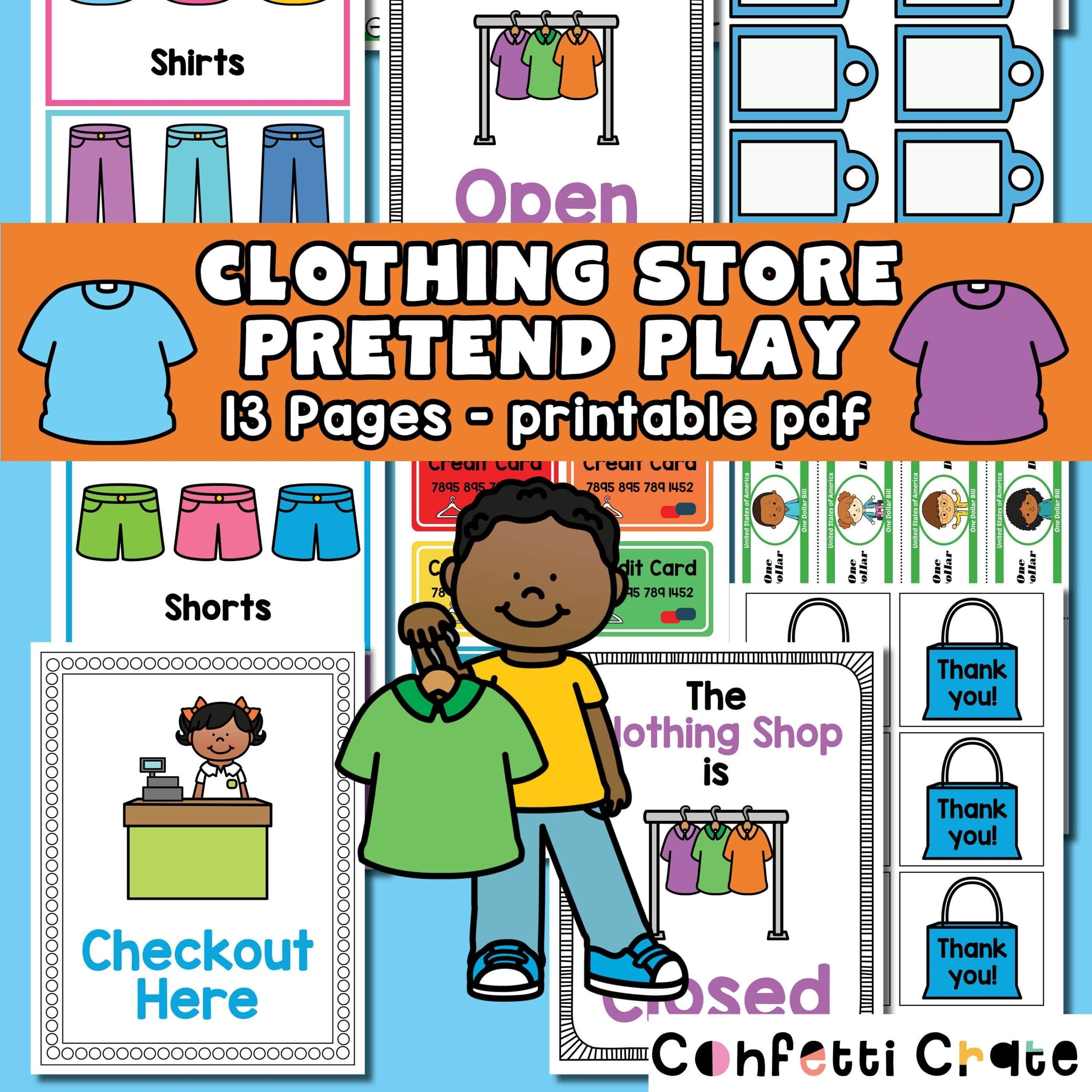 Clothing Store Pretend Play Printable Daycare Activities Clothes Clothing Store Pretend Play Printable Daycare Activities Clothes