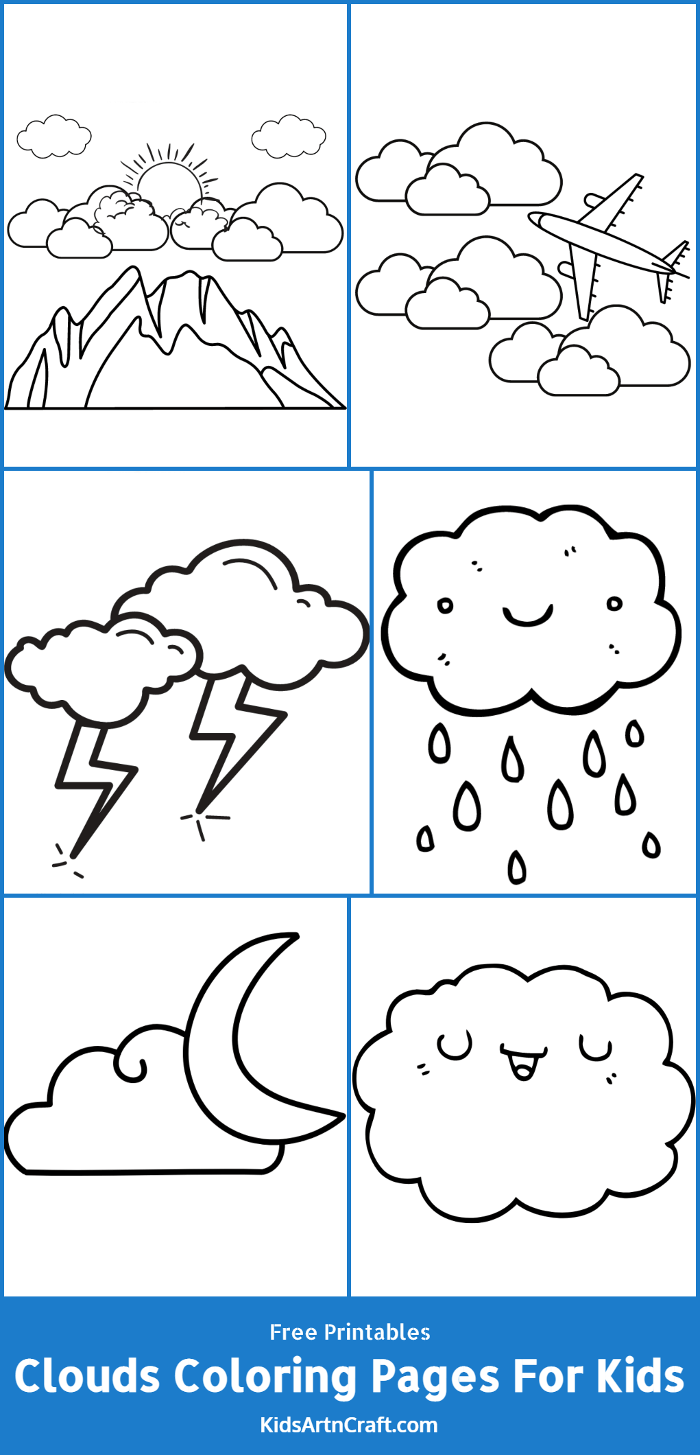 Clouds Coloring Pages For Kids Free Printables Kids Art U0026 Craft