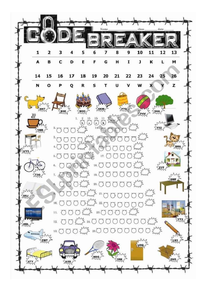 Free Printable Code Breaker Worksheets