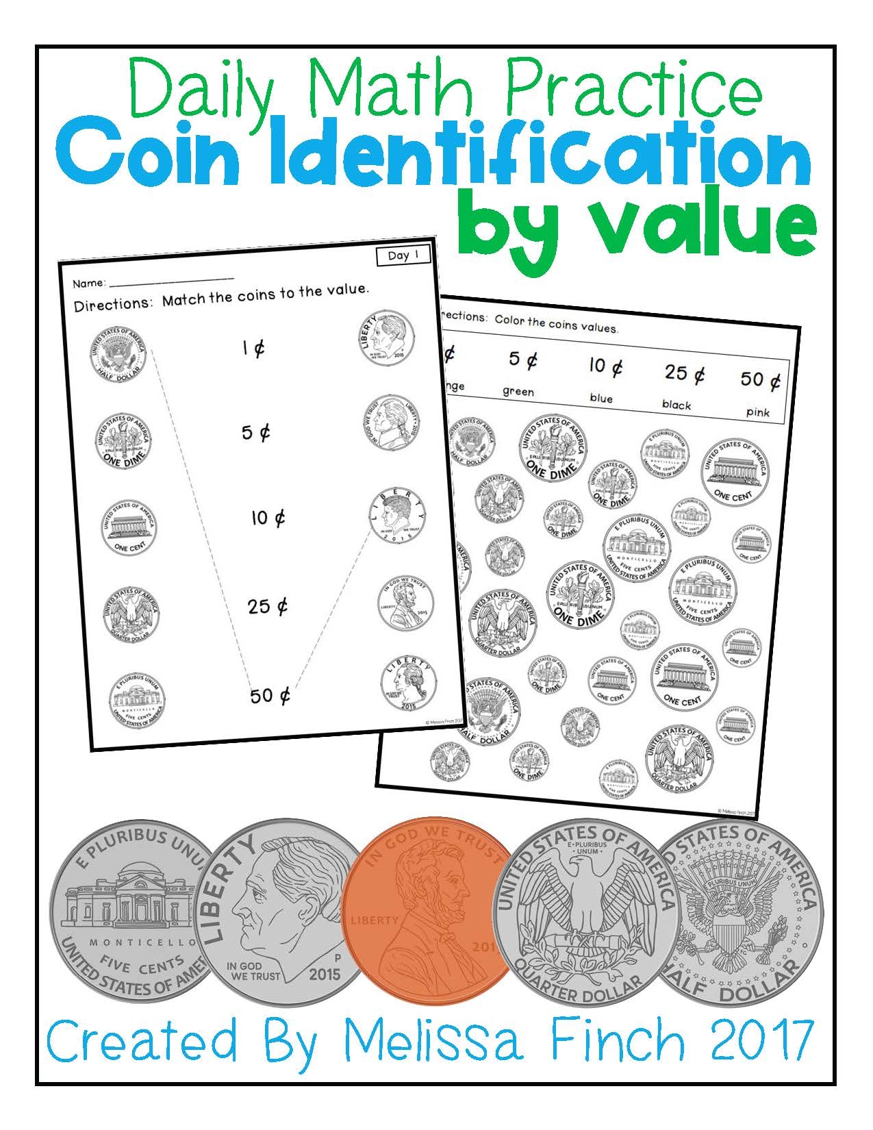 Coin Identification By Value Daily Math Practice Autism Adventures Coin Identification By Value Daily Math Practice Autism Adventures