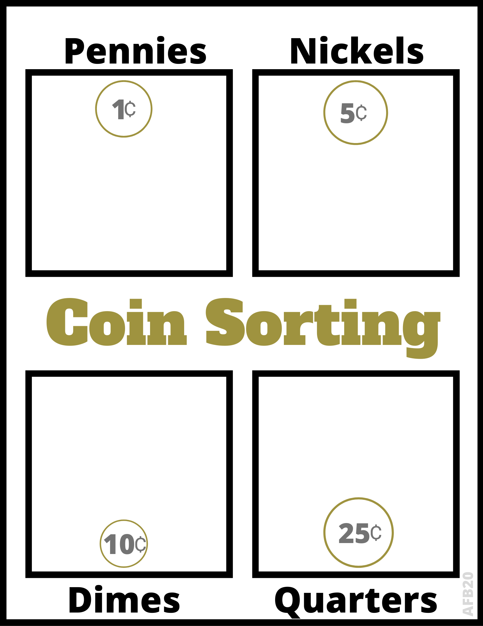 COIN SORTING MAT Create COIN SORTING MAT Create