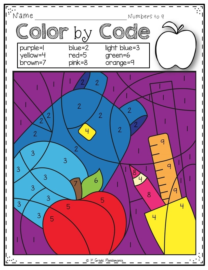 Coloring Math Worksheet
