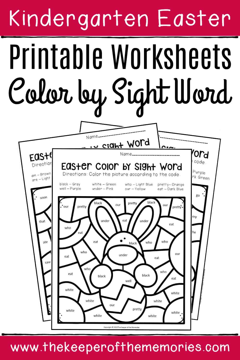 Color By Sight Word Easter Kindergarten Worksheets The Keeper Of The Memories Color By Sight Word Easter Kindergarten Worksheets The Keeper Of The Memories