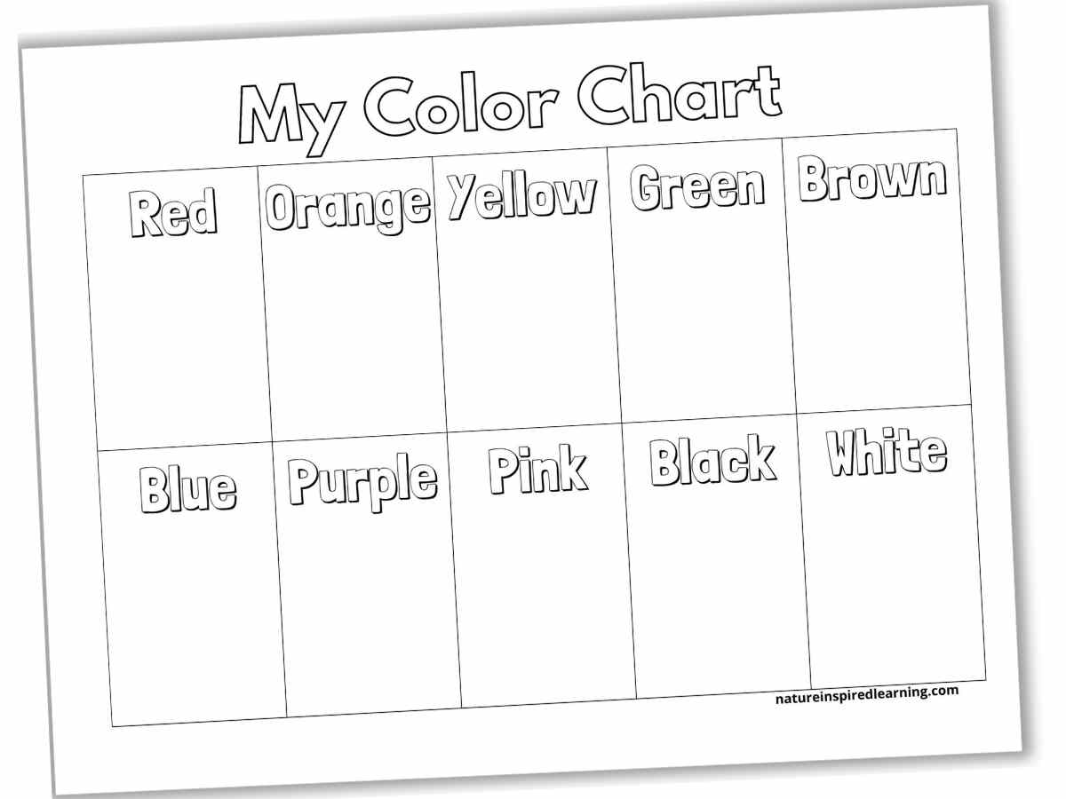 Color Review Printable Preschool Chart Color Review Printable Preschool Chart