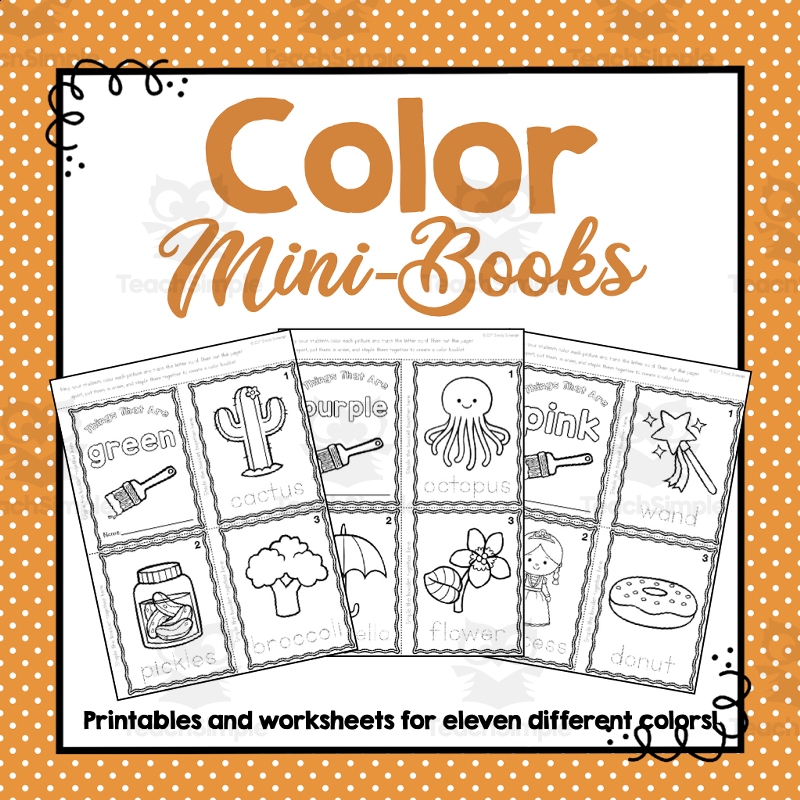 Color Mini Books Learning Colors Preschool Worksheets By Teach Simple