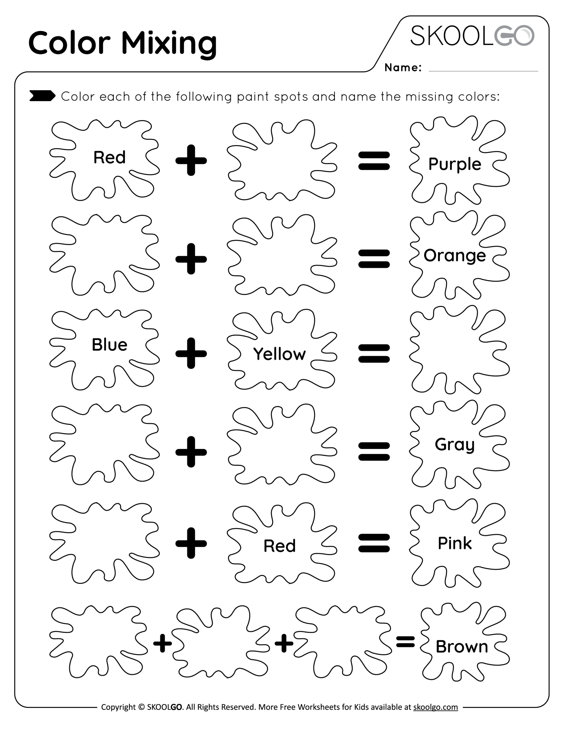 Color Mixing Free Worksheet SKOOLGO Worksheets Library Color Mixing Free Worksheet SKOOLGO Worksheets Library