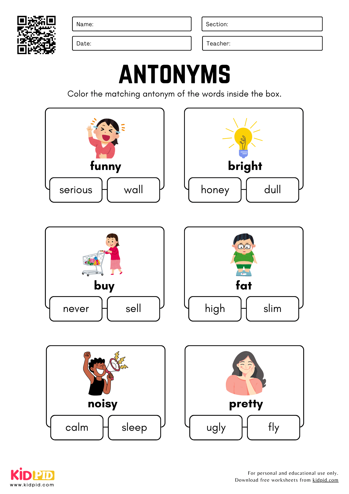 Free Antonym Worksheets For Kindergarten Free Antonym Worksheets For Kindergarten