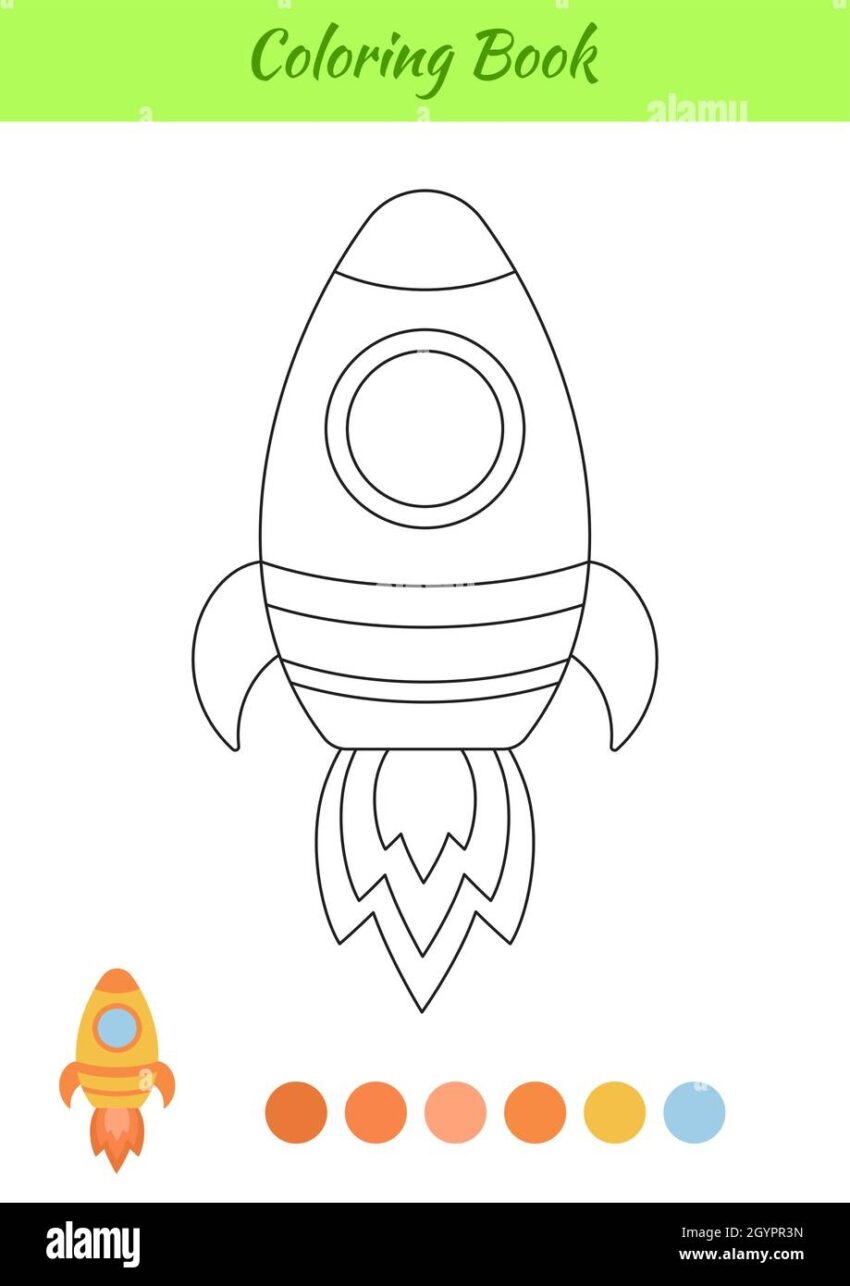 Coloring Book Rocket For Children Printable Worksheet Educational Activity Page For Preschool Years Kids And Toddlers With Transport Cartoon Colorf Stock Vector Image U0026 Art Alamy