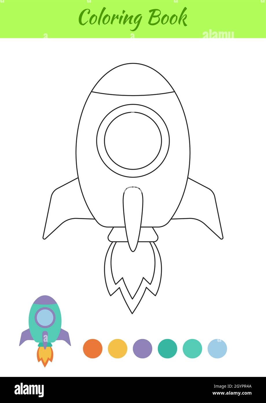 Coloring Book Rocket For Kids Printable Worksheet Educational Activity Page For Preschool Years Kids And Toddlers With Transport Cartoon Colorful V Stock Vector Image U0026 Art Alamy