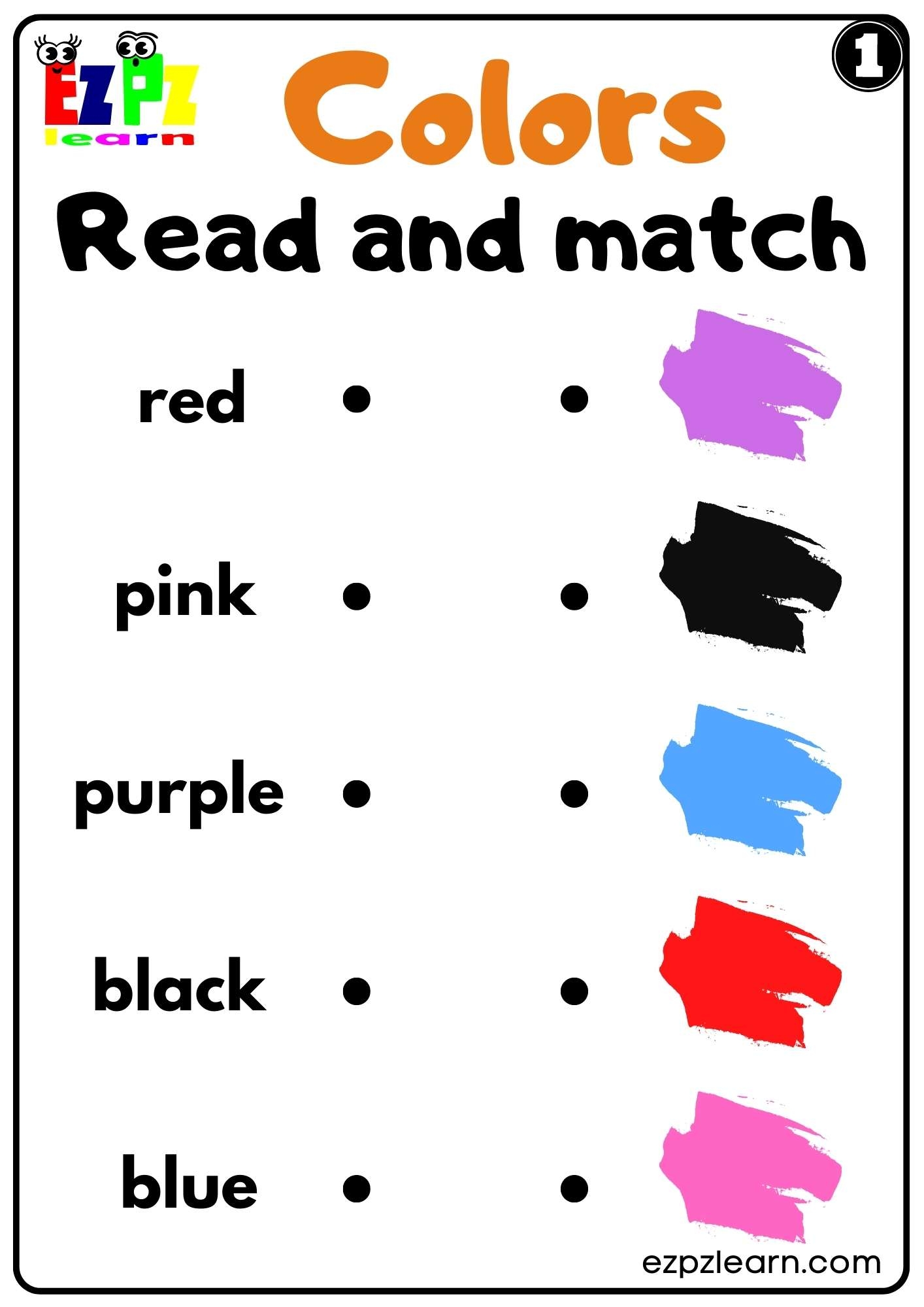 Colors Read And Match Worksheet For K5 Kindergarten And ESL PDF Colors Read And Match Worksheet For K5 Kindergarten And ESL PDF