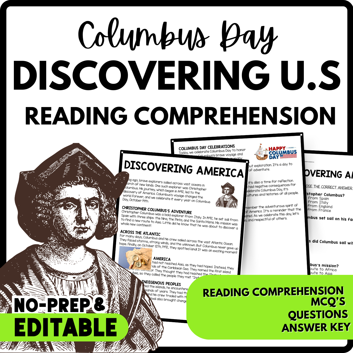 Christopher Columbus Reading Comprehension Worksheet Christopher Columbus Reading Comprehension Worksheet