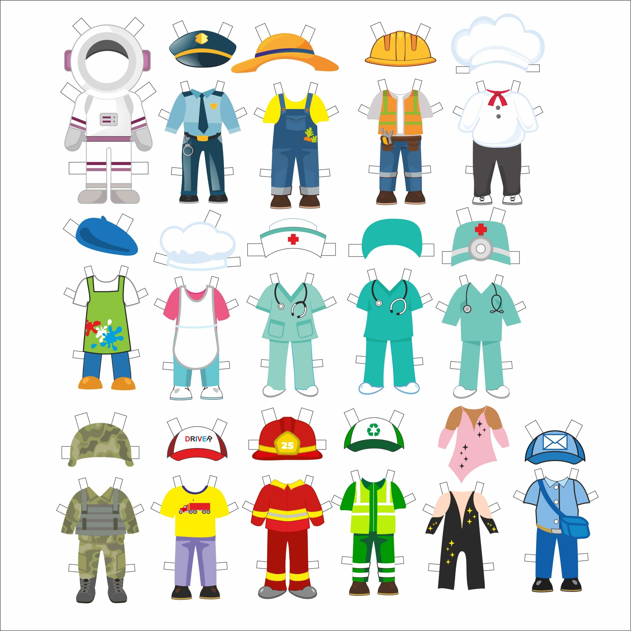 Community Helpers Occupation Printable Paper Dolls COLORING PAGES Job Preschool Printable Todd Made By Teachers