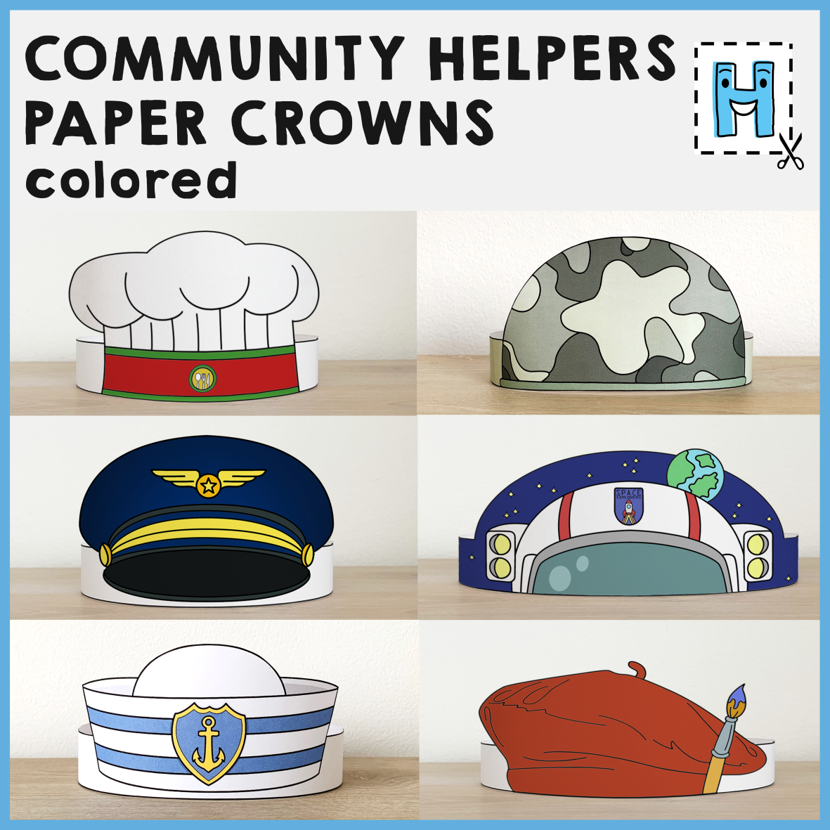 Community Helpers Paper Hats Career Day Printable Paper Headbands Craft Activity Made By Teachers Community Helpers Paper Hats Career Day Printable Paper Headbands Craft Activity Made By Teachers