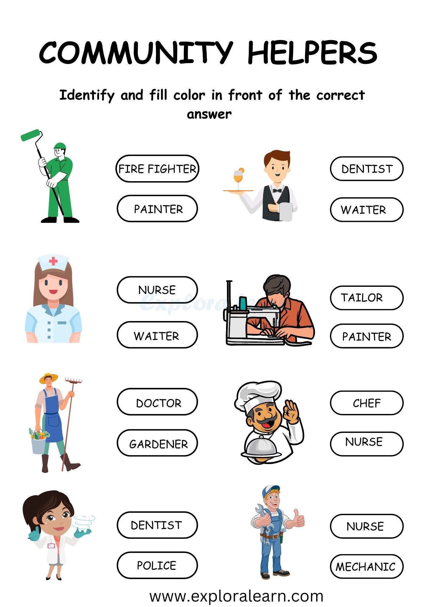 Community Helpers Preschool Printable Activities