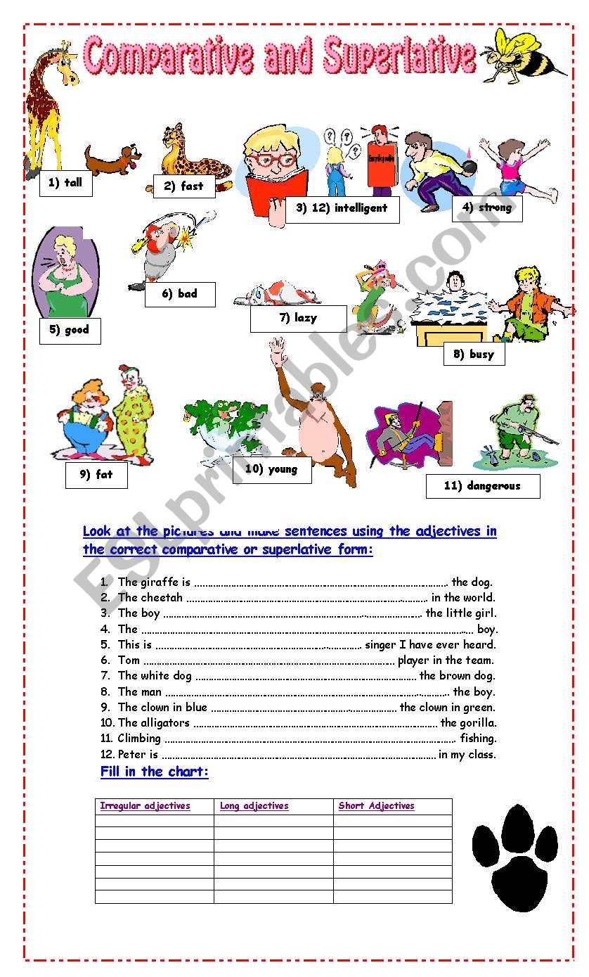 Comparative And Superlative Exercises ESL Worksheet By Pacchy Comparative And Superlative Exercises ESL Worksheet By Pacchy