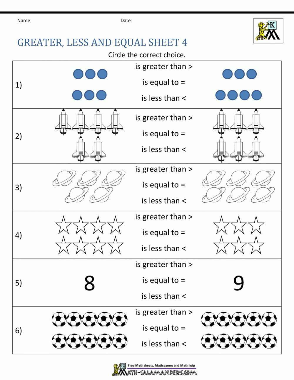 Comparing Numbers Worksheet Comparing Numbers And Amounts Up To 10 Comparing Numbers Worksheet Comparing Numbers And Amounts Up To 10