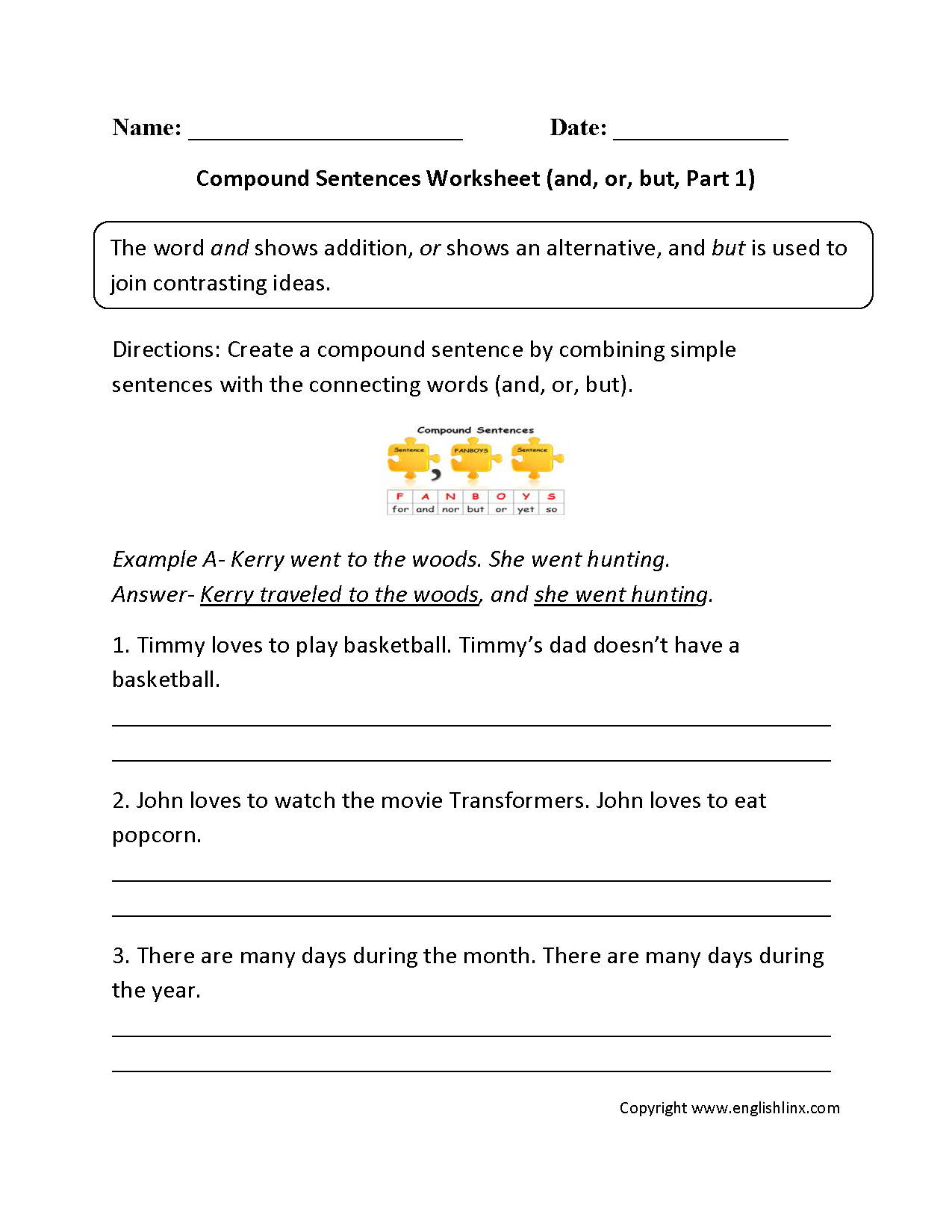 Compound Sentences Worksheets And Or But Compound Sentences Worksheet Compound Sentences Worksheets And Or But Compound Sentences Worksheet